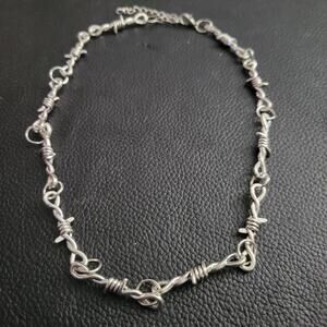 Barbed wire gothic choker necklace